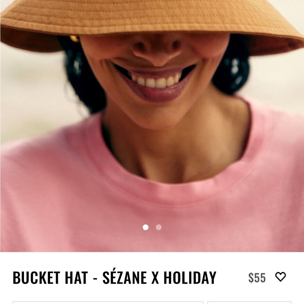 Sezane Tan Bucket Hat with Wide Brim